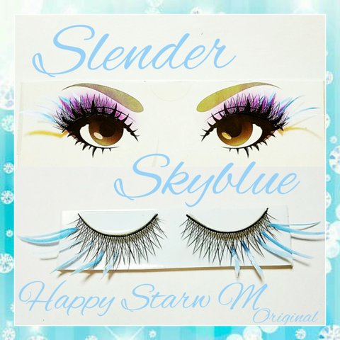 ♥️★Slender Skyblue★partyまつげ スレンダー スカイブルー★送無料●即購入不可