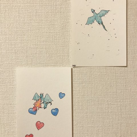 『ハート』&『夜空』2枚組イラスト