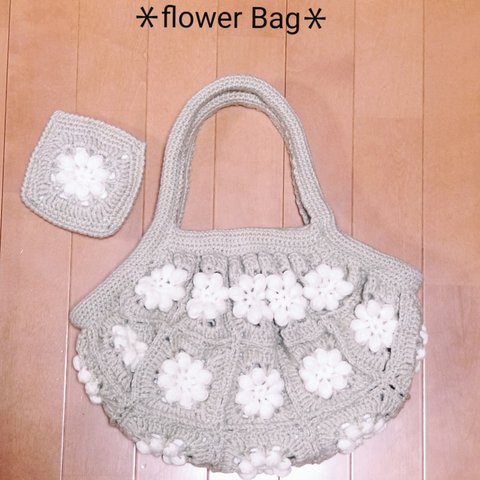 ＊flowerモチーフBag＊L＊