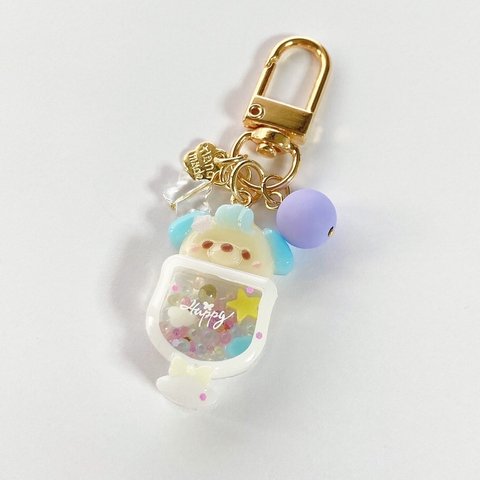 [3月22日販売]Mini cream soda dog shaker keychain(blue)