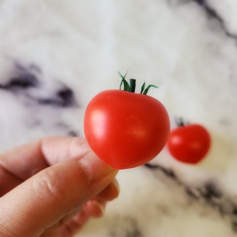 【食品サンプル】ハートプチトマトのポニーフック【ヘアゴム】