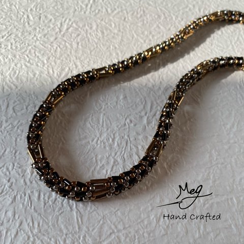 ☋ Beadstitch necklace 《Black》☋