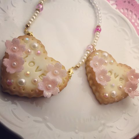 フラワー🌸ハートクッキーバッグチャーム