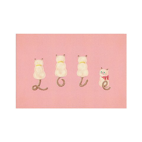 しっぽがLOVE ❤︎ 猫 ポストカード　LOVE KITTENS　ピンク　2枚セット