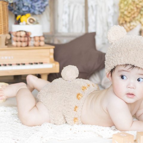 シッポ🧸ハーフバースデー👶ベビーコスチューム🐻