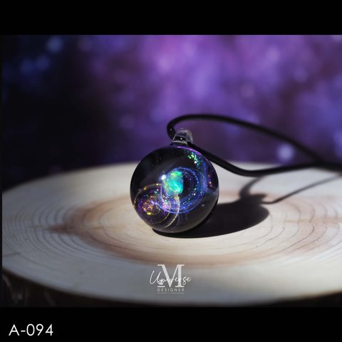 宇宙玉　【銀河】　Ａ-094　20mm　人工オパール　レジンネックレス　レジンアクセサリー　(designer-m)