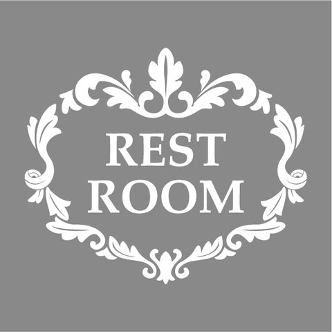 【クリックポスト送料無料】トイレ(REST ROOM) ウォールステッカー ホワイト type:A