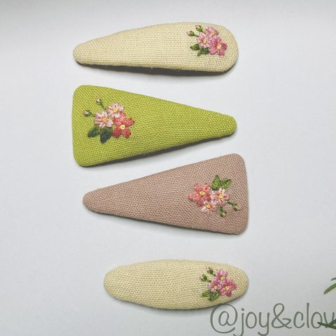 🌸桜刺繍の刺繍パッチンピン