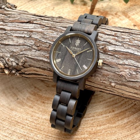EINBAND Reise SandalWood & Gold 32mm 木製腕時計 ウッドウォッチ