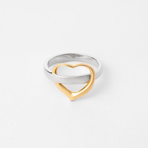 heart arrow ring / silver × gold