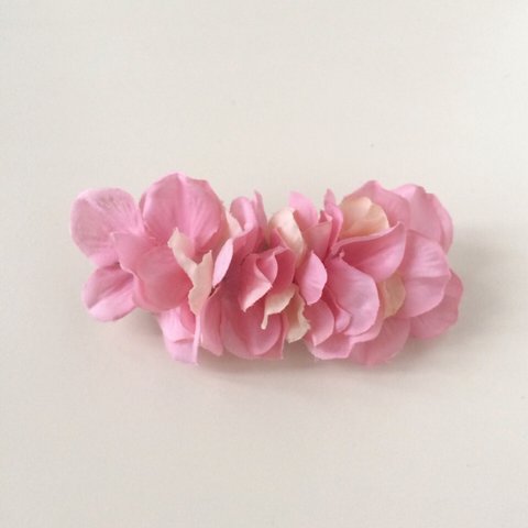 ＊ お花のバレッタ 紫陽花 pink ＊