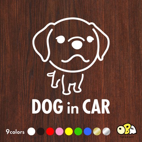 DOG IN CAR/ラブラドールレトリバーB カッティングステッカー KIDS IN CAR・BABY IN CAR・SAFETY DRIVE