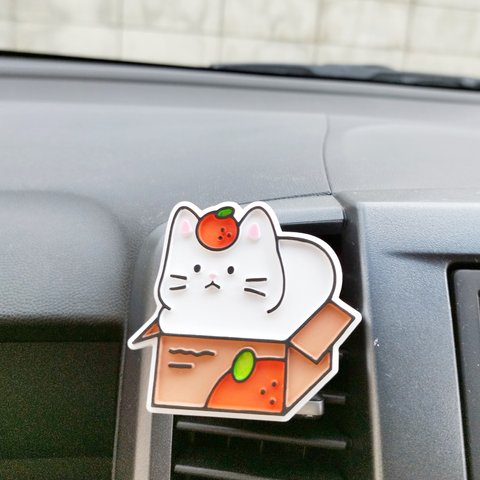 みかん箱のねこ(車用アロマストーン)