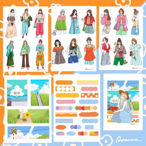 お裾分けシールセット（no.9）Sticker Set