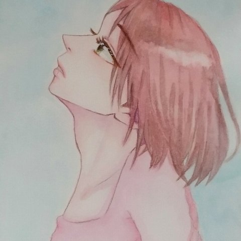 〈訳あり〉桜人【ハガキサイズ原画イラスト】