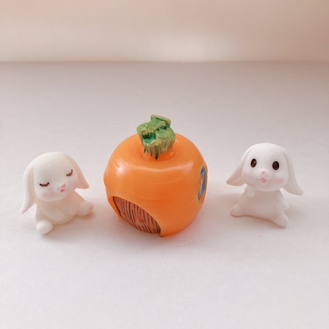 うさぎとにんじんのオブジェ3個セット