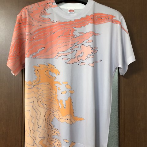 Tシャツ　T-201XL  雲　オレンジ