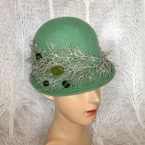 ヘッドドレス《　Chapeau vert vif　》　　No.200048