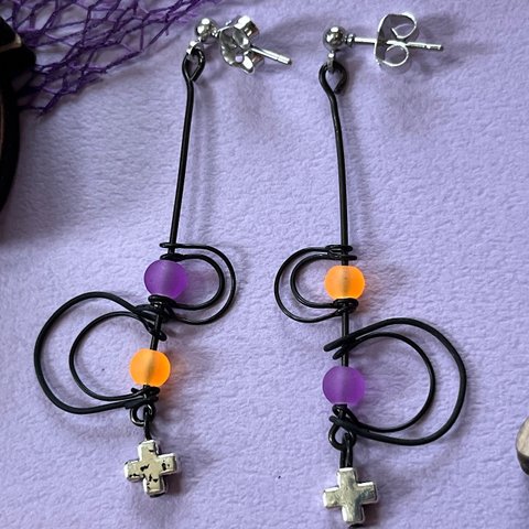 (再販)蜘蛛の巣風 ハロウィン  イヤリング/ピアス