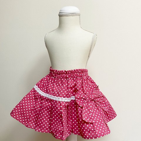 【1点限定】リボン付きスカート　ピンク☆100サイズ