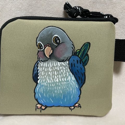 L字型ポーチ内ポケット付き(インコ)