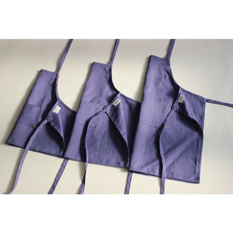 リネンエプロン 【 Standard kids apron 】 Blue purple S,M,L