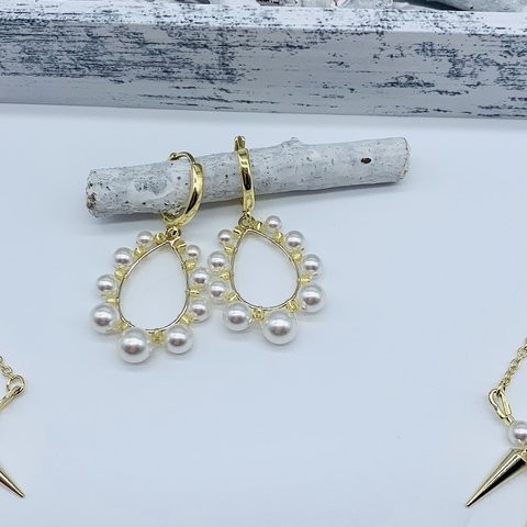 Swarovski パールイヤリング, ピアス