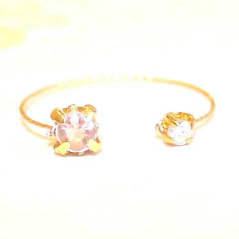 k18 gold ~ diamond & 桜 pink spinel ~フォークリング