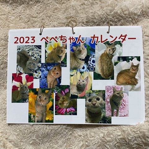 ぺぺちゃん オリジナル 2023 壁掛け 月間 カレンダー 