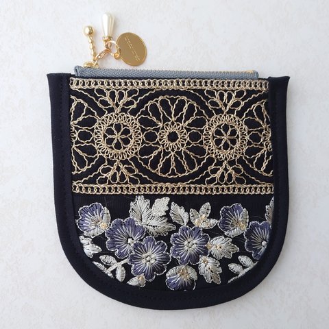 【New】インド刺繍リボンのミニポーチ