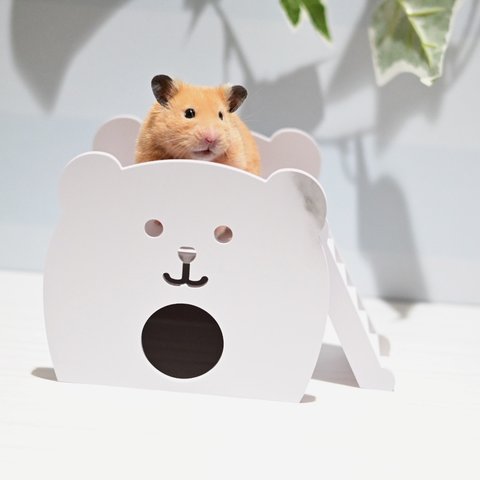 クマちゃんハウス/マーメイド 19cm × 11.5cm × 12.5cm ハムスター小動物用品家　梯子付き巣箱木箱　遊具おもちゃ