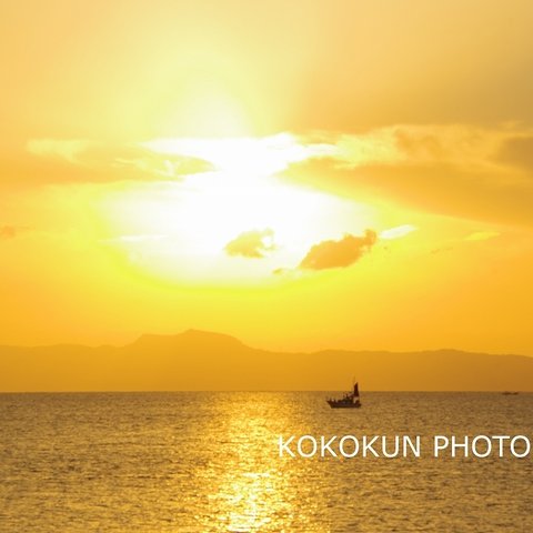 H12 有明海の朝の風景「オレンジ色の空と海」