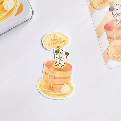 ホットケーキと犬🥞　ステッカー 1枚