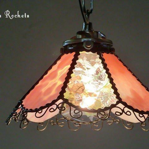 ステンドグラス 「キャンディーピンク」 ペンダント 照明 ライト ランプ 