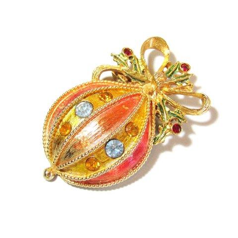 50s Vintage Christmas Ornament Brooch 