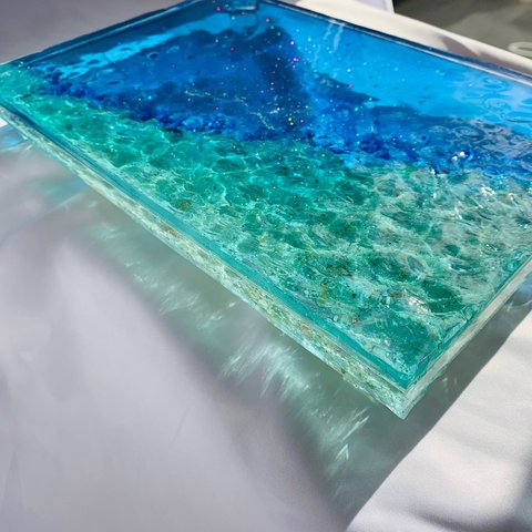 アートディスプレイトレイ  ドロップオフ   アクセサリートレイ 仕器 水面 波紋 海 珊瑚 沖縄