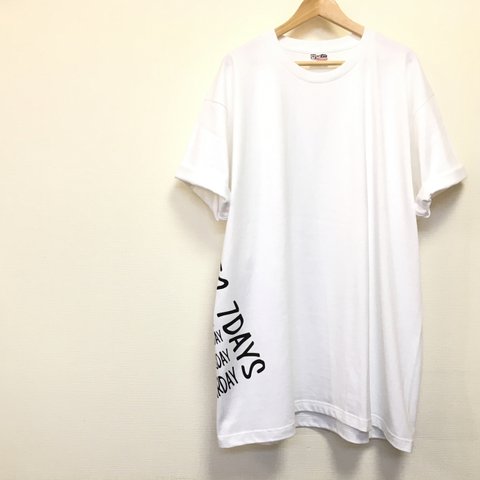 超ビッグTシャツ《ホワイト》seven days メンズ5XL （6L）／ユニセックス