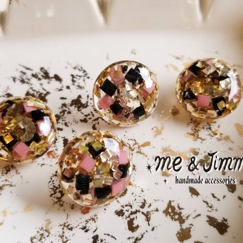 ◇◆gold flake +cube  サークル  ピアス・イヤリング◆◇