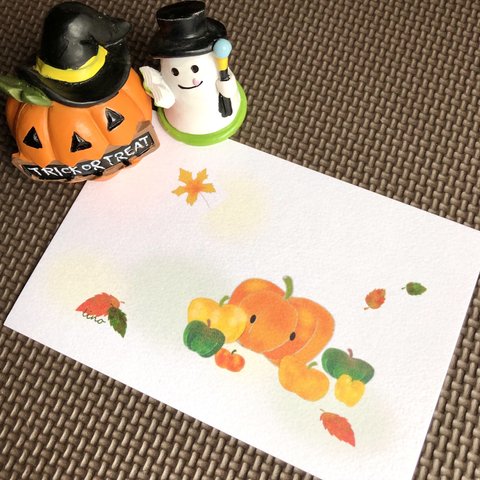 かぼちゃのポストカード　OC-0123