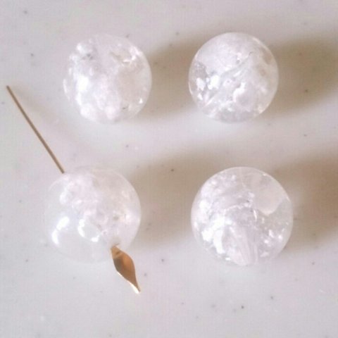 Vintage Crystal White Flake 16mm Beads 《522》