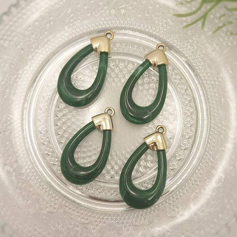 drop marble charm ４peace【green】【E-047】