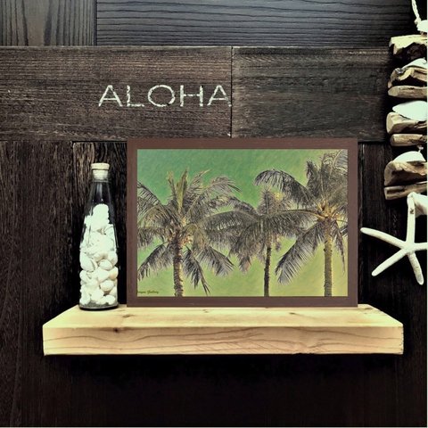 【送料無料】南国の風景☆Palm tree  No.620　                          フレーム付　A4サイズ