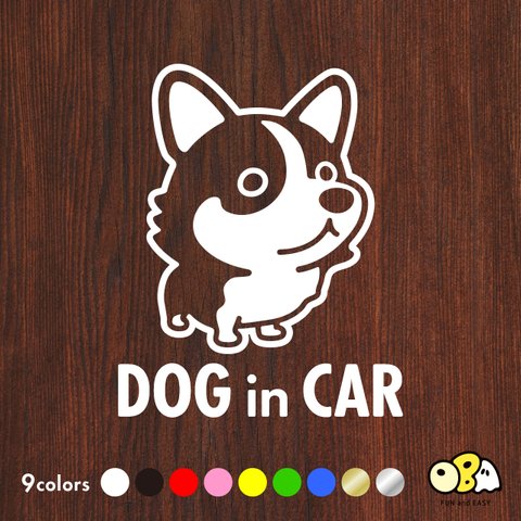 DOG IN CAR/コーギーA カッティングステッカー KIDS IN CAR・BABY IN CAR・SAFETY DRIVE