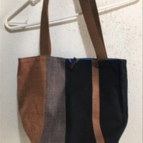 和服リメイク  紬 トートバッグ　ハンドメイド1点物　③