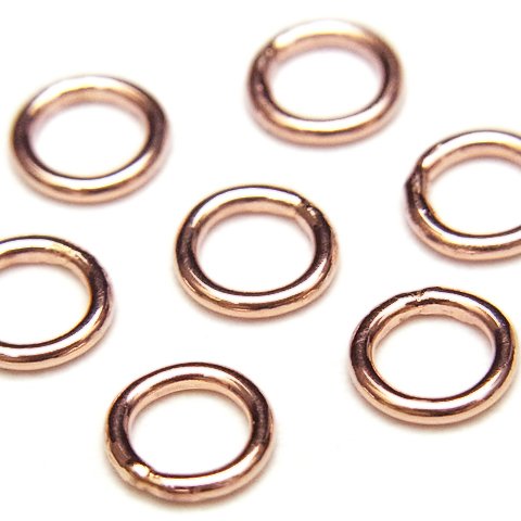 14KGF ピンクゴールドカラー 丸カン 太さ 0.8mm×サイズ 3mm【5コ販売】(14KPG-182MC