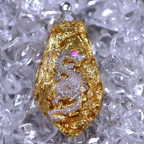 新「龍」レジン（鉱石型：長大）【金箔】