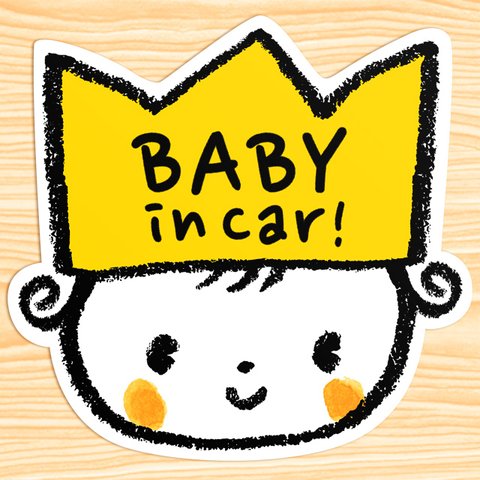 BABY IN CAR ベビーインカー マグネットステッカー(ちび姫）