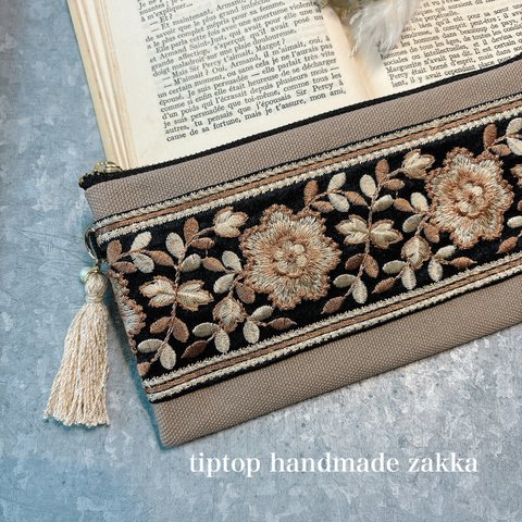 ▪️インド刺繍リボン▪️ハンドメイド・お財布ポーチ・財布・長財布・母の日