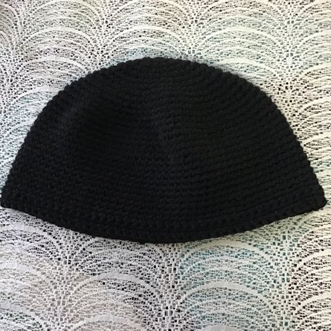 秋冬１６cm《ブラック》ウール・イスラム帽子