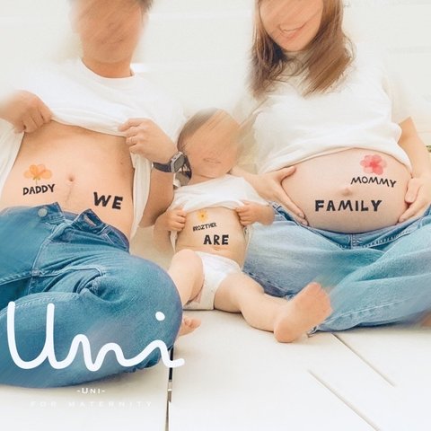 【No.69】we are family ♡ マタニティフォト シールマタニティペイント